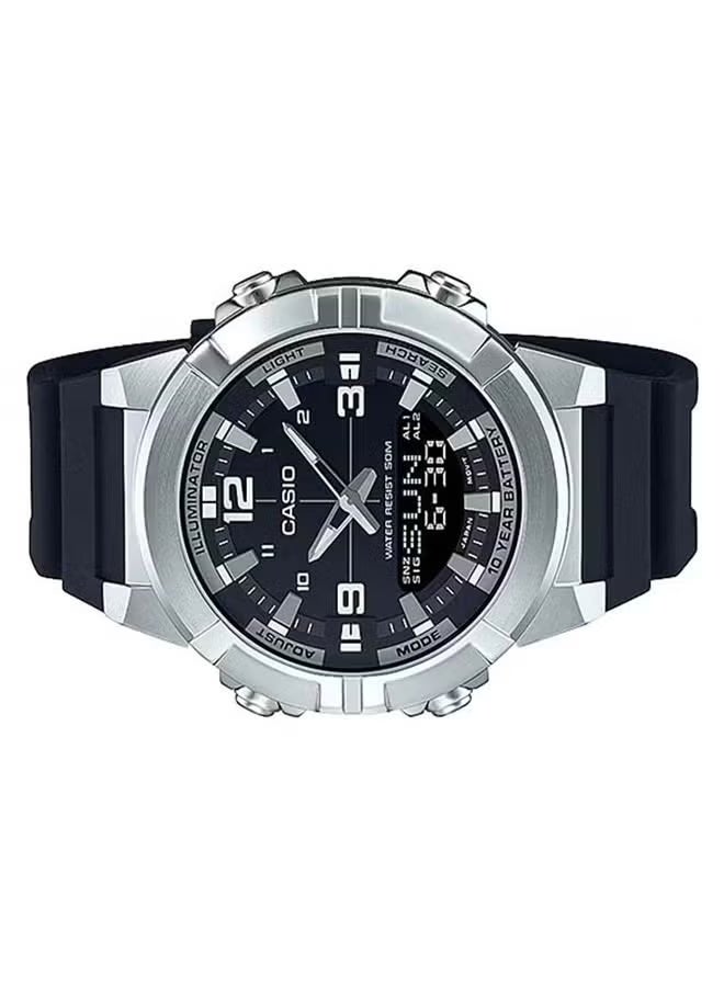 CASIO Men's Analog Digital World Time Resin Strap Watch AMW-870-1AVDF - 51.5 × 44 × 12.2 mm - Image 3